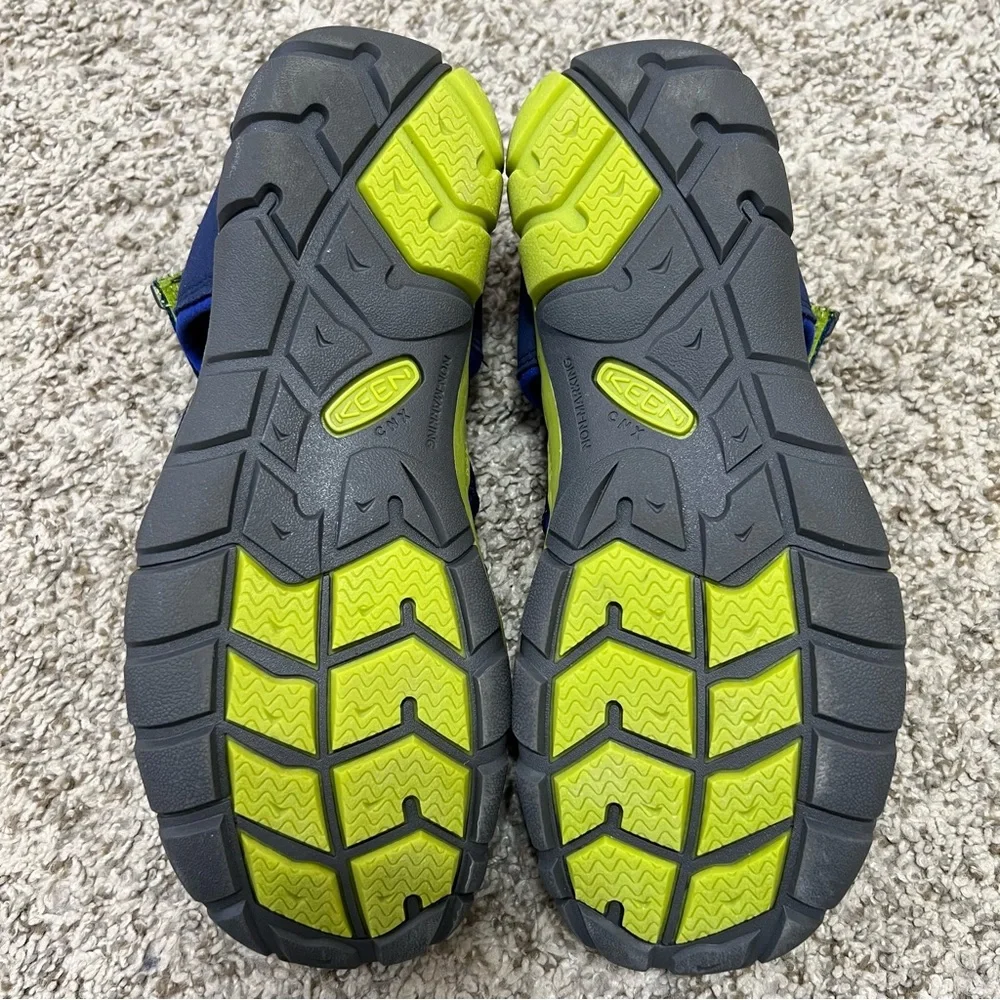 Keen Big Kids Seacamp II CNX Navy and Chartreuse Water Sandal Size 6 - Picture 6 of 10